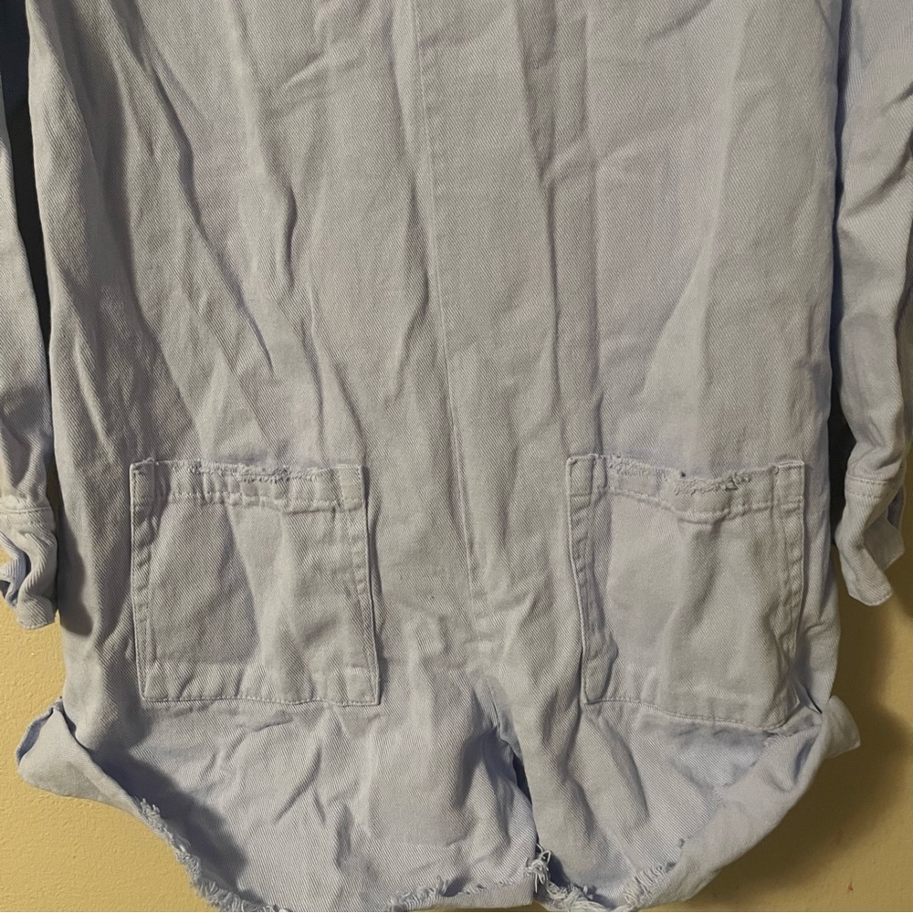 Light Blue Button-Front Romper - Women - Picture 4 of 7